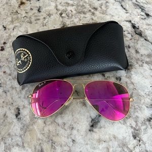 Pink Rayban Polarized Sunglasses
